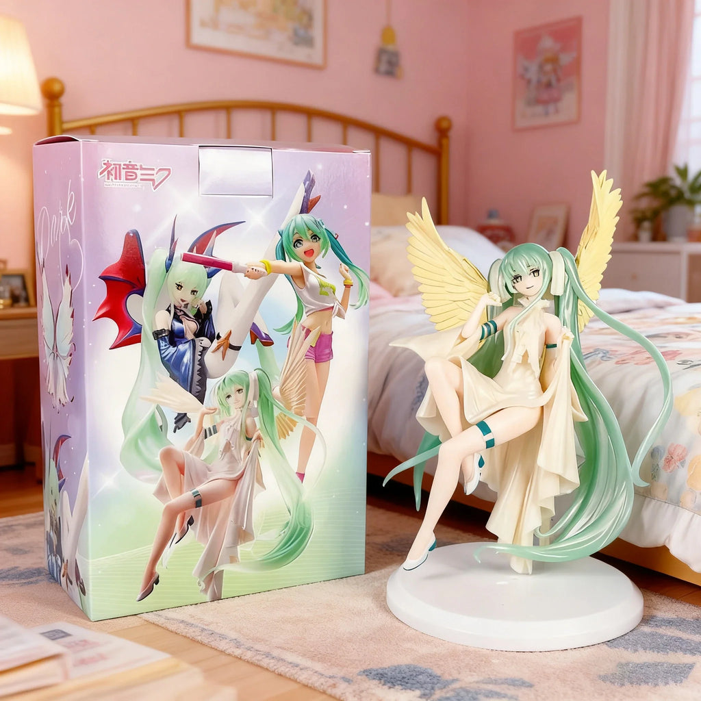 New Hatsune Miku Anime Figure Light and Dark Beautiful Angel Girl Action Figure PVC Collectible Doll Ornaments Toys Gifts