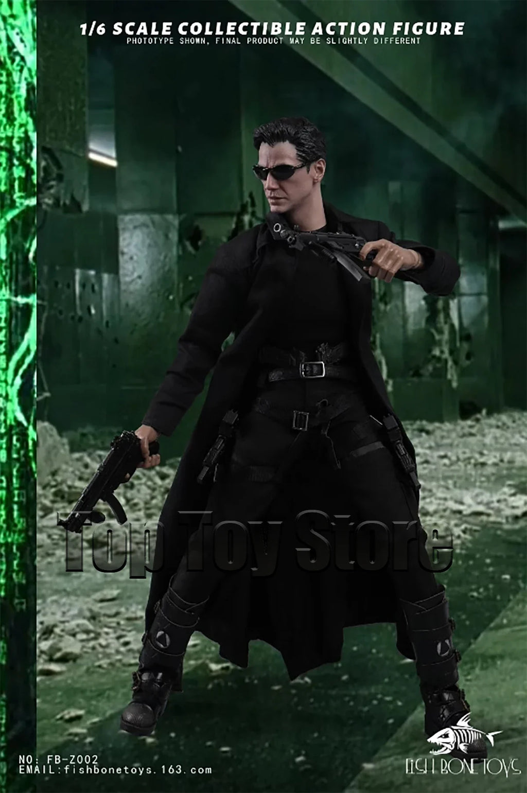 Fish Bonetoys Fb-Z002 1/6 Men Soldier Neo Keanu Reeves Gothic Hacker Engineer Full Set 12 Inches Action Figure Model Toys