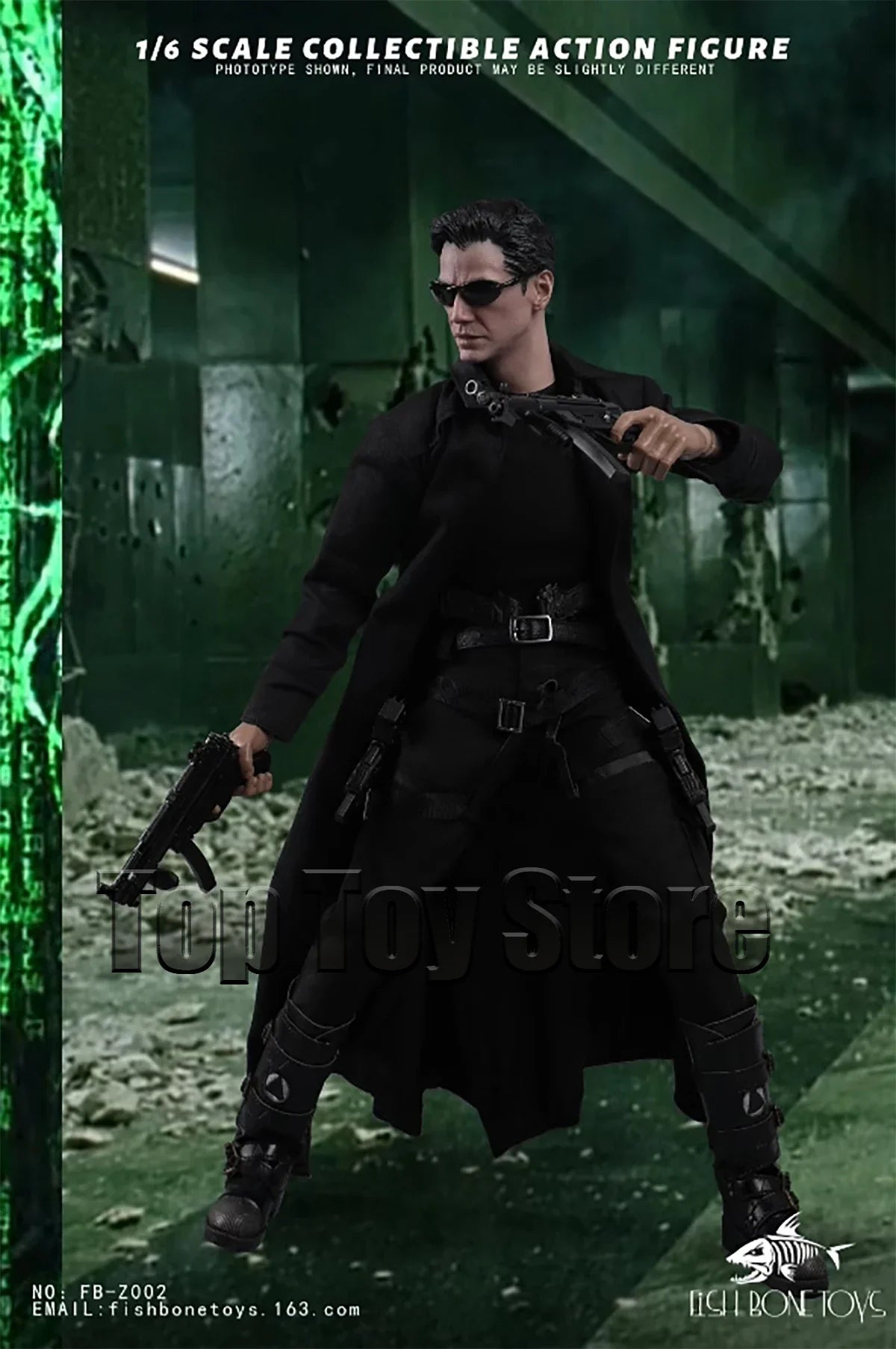 Fish Bonetoys Fb-Z002 1/6 Men Soldier Neo Keanu Reeves Gothic Hacker Engineer Full Set 12 Inches Action Figure Model Toys