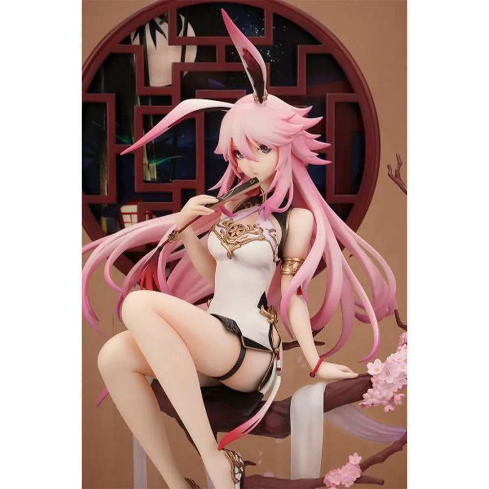 19CM Game Anime MmiHoYo Figure Yae Sakura Cheongsam Sitting Animation Model Toy Gift Collection Decorative Ornaments PVC