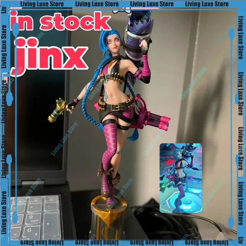 Original League of Legends Jinx Figure Arcane 2 Anime Figures Game Periphery Desk Decoration Ornament Children Gift 3D Pen Toy