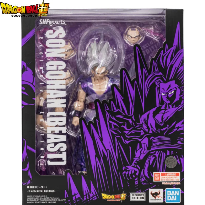 Bandai 100% Original Dragon Ball Z 2025 SDCC S.H.Figuarts Exclusive Edition Son Gohan Beast SDCC Anime Action Models Toys Gifts