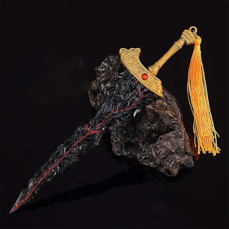 22cm Maliketh's Black Blade Eldenn Metal Sword Ring ER,Game Replica Model Action Figure,Ornaments Collections Boys Gifts