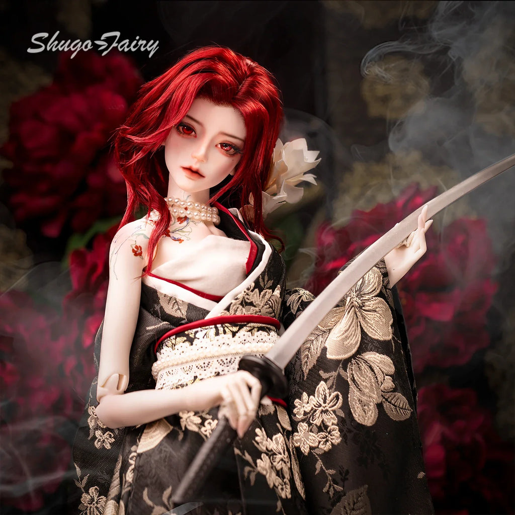 BJD Doll 1/3 Zhihui Fullset B Japanese Kimono Style The Boss Lady Underworld Shuga Fairy Resin Figure with Appliqués