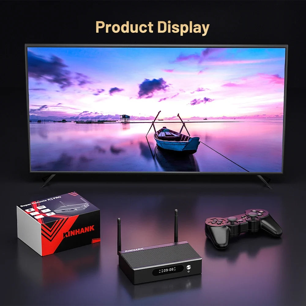 KINHANK Super Console X3 Pro Retro Video Game Console 60000 Games for PS1/PSP/SS/N64/DC/Arcade  Android 9