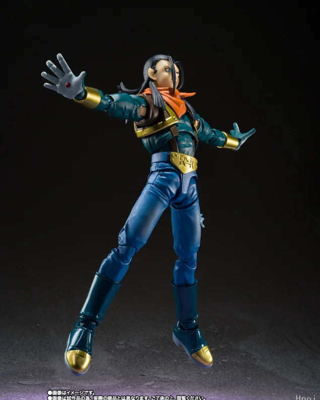 Genuine Bandai S.H.Figuarts Dragon Ball Pvc Gt Super Android 17 Customization Toy Model Collection Anime Action Figure Gift