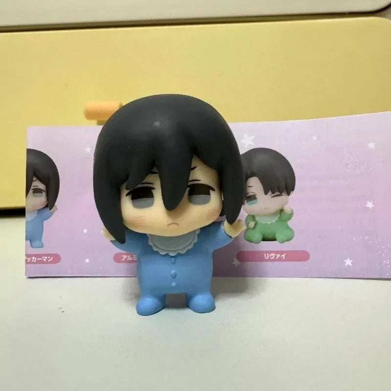 Attack on Titan Gashapon Toys Eren Jaeger Mikasa Ackerman Armin Arlert Levi Ackerman Q Version Action Figure Model Ornament Toys