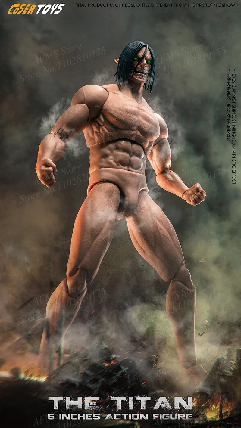 AD-001 AD-003 1/12 Men Soldier The Armored Titan Eren Jaeger Ultra Flexible Joint Body 6Inch Anime Action Figure Body Modle Toys