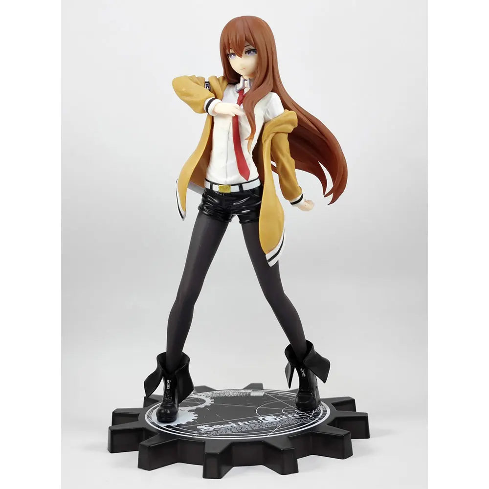 18CM Anime Steins;Gate Figure Makise Kurisu Sitting Position Anime Model Toys Gifts Collection Decoration Ornaments PVC