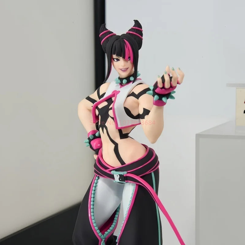 Original Anime Street Fighter Iv Megahouse Pop Up Parade Chun-Li Sf6 Ver. Han Juri Pvc Action Figure Toys Collector