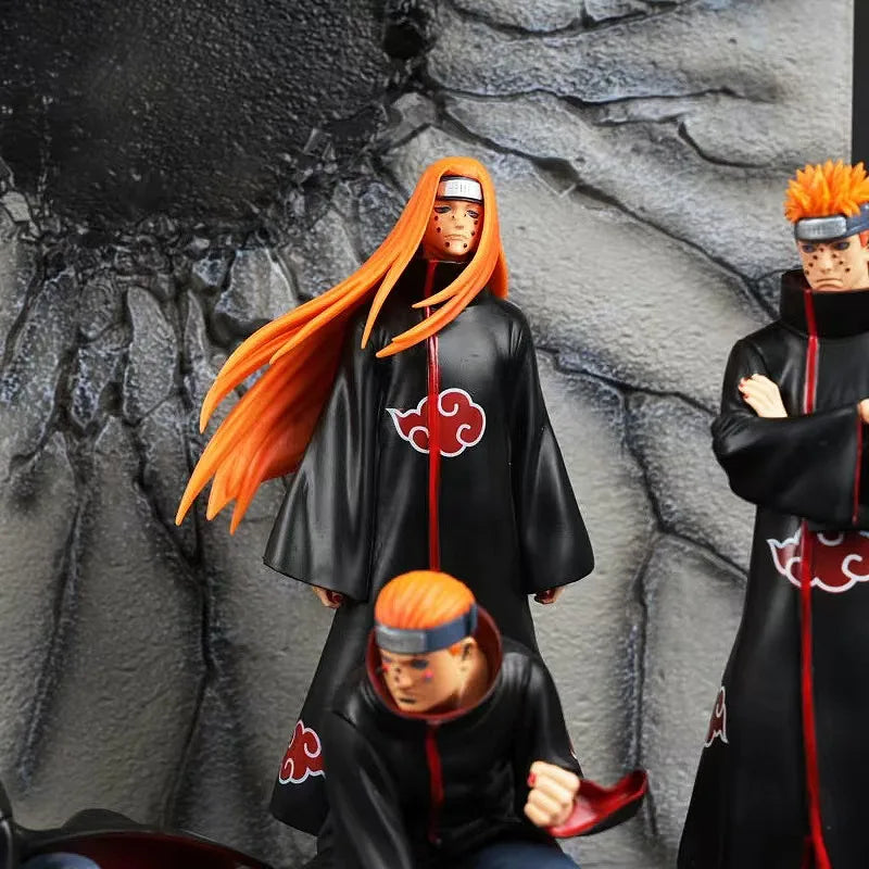 37cm Naruto Akatsuki Figure 6 Pcs/Set Uchiha Itachi Madara Konan Hidan Ninja Super Anime Scene Figurine Decoration Model Toys