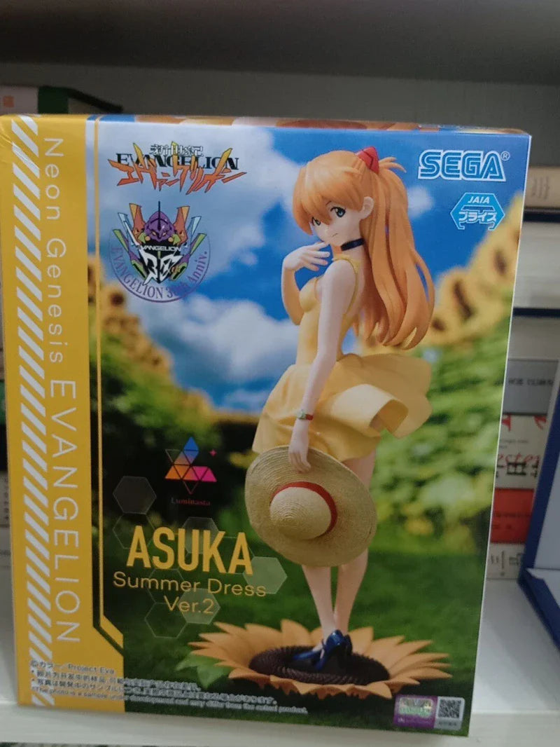 Auf Lager SEGA Luminasta NEON GENESIS EVANGELION EVA Asuka 24cm Sommer Strandkleid Figur Anime Modelle Spielzeug Puppe Sammlerstück