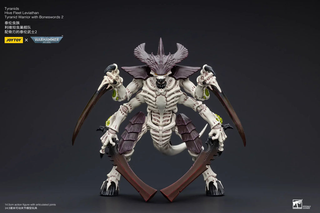 JOYTOY 1/18 Action Figure Warhammer 40K Tyranids Hive Fleet Leviathan Tyranid Warrior with Boneswords 2 Toys Model Gifts