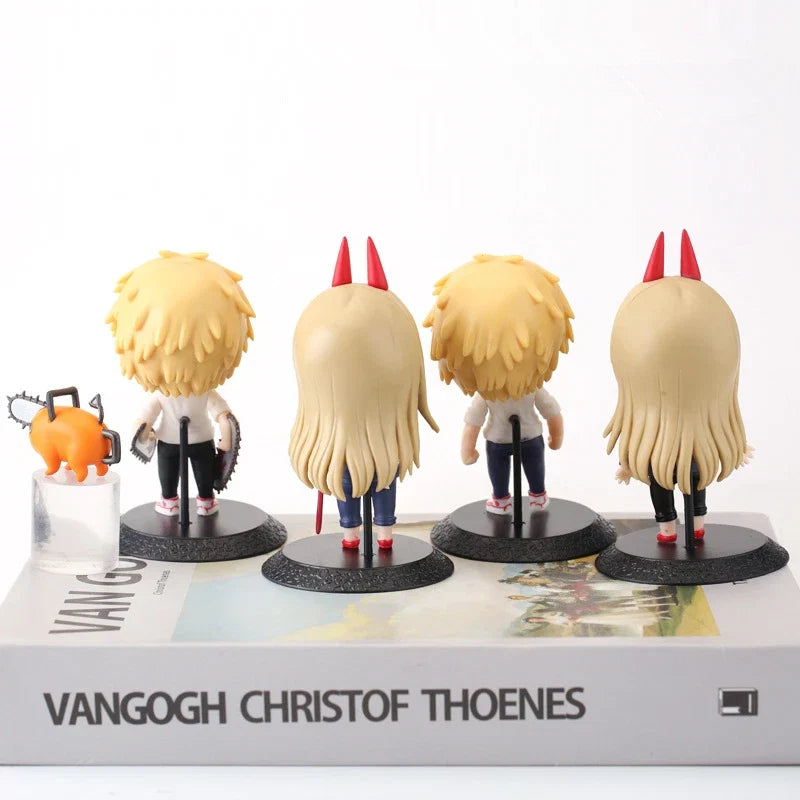 6pcs/set Anime Chainsaw Man Action Figurines Q Version Denji Power Figure PVC Model Doll Collection Children Toys Christmas Gift