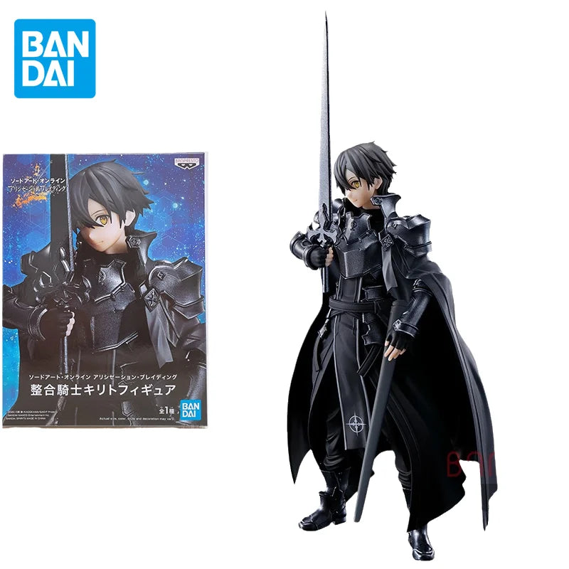 Bandai Original Sword Art Online Anime Kirigaya Kazuto Action Figure Toys for Boys Girls Kids Christmas Gift Model Dolls