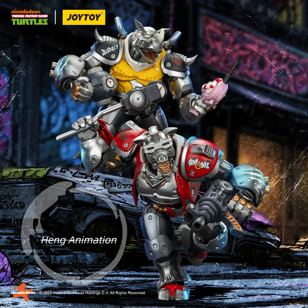Spot goods TOYJOY 1/18 TMNT Ninja Turtles, Steel Bullhead, Pigface, "Long Live Rock 'n' Roll" Bewegliche Actionfiguren