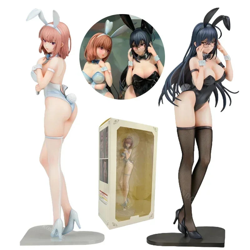 29cm Ikomochi Original Character Black Bunny Aoi Anime Girl Figure White Bunny Natsume Action Figure Adult Sexy Model Toys Gifts