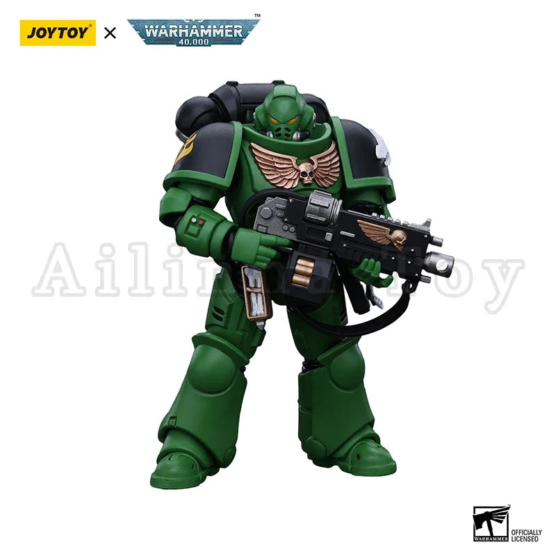 JOYTOY 1/18 Action Figure 40K Salamanders Intercessors Sergeant Tsek'gan Brother Haecule Re-issue Version Anime Toy