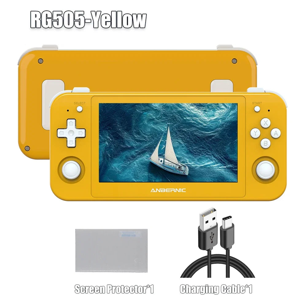 ANBERNIC RG505 New Handheld Game Console Android 12 System Unisoc Tiger T618 4.95-INCH OLED With Hall Joyctick OTA Update
