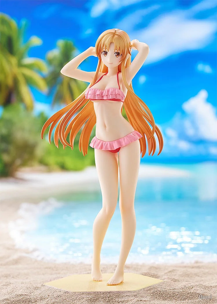 【SF】 Original GSC POP UP PARADE BEACH QUEENS Sword Art Online Attack: Twilight Asuna Figures  Anime Model Toys Gifts