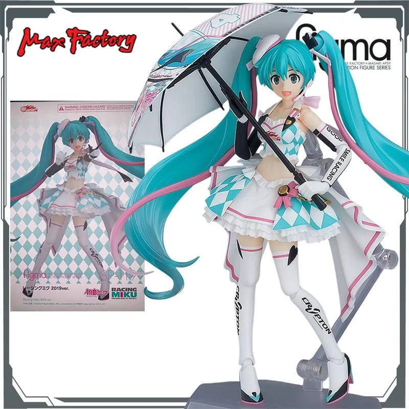 Max Factory Figma SP-119 Hatsune Miku - Racing 2019 Ver., 140mm Movable Doll, PVC/ABS, All-Ages Action Figurine for Anime Fans