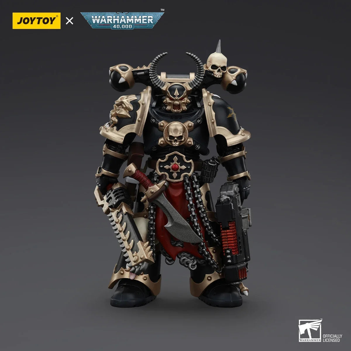 JOYTOY Warhammer 40K 1/18 Action Figure Chaos Space Marines Black Legion Chosen with Lightning Claws Collectible Model Toy Gift