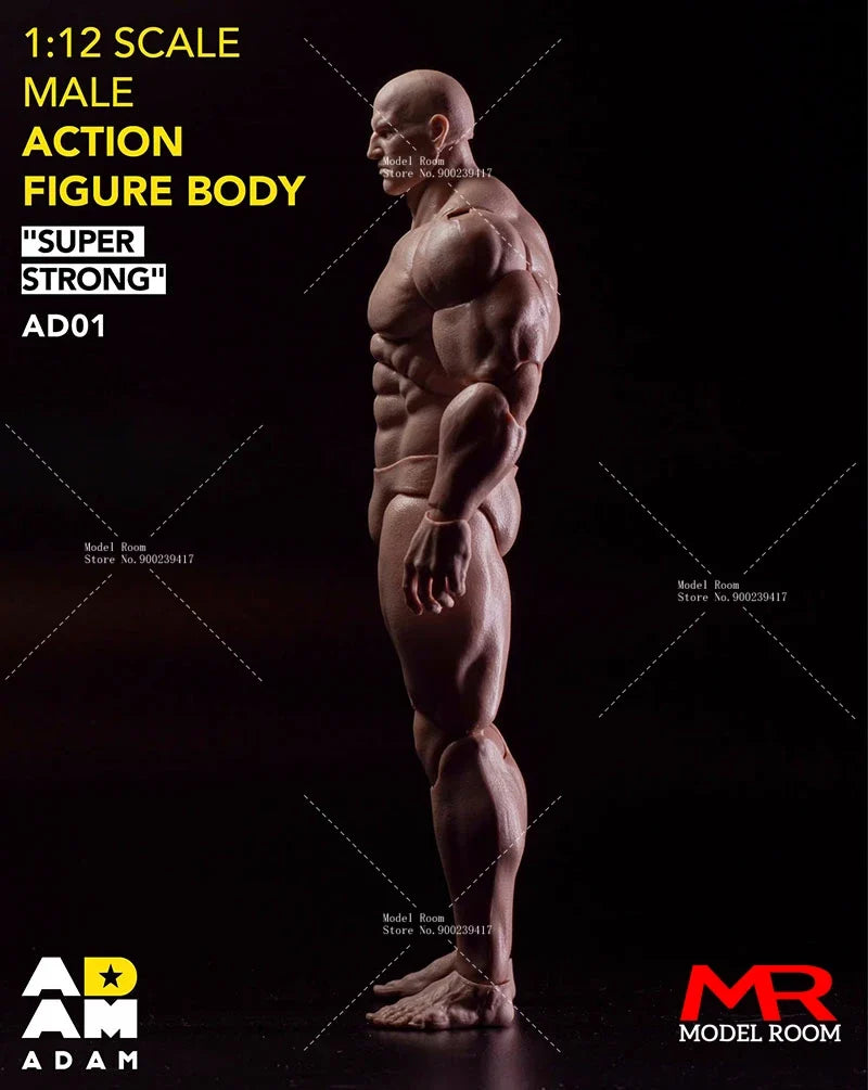 MUFF TOYS ADAM 1/12 Male Strong Muscle Joint Body 6'' Super Flexible Comic Soldier Action Figure Body Doll