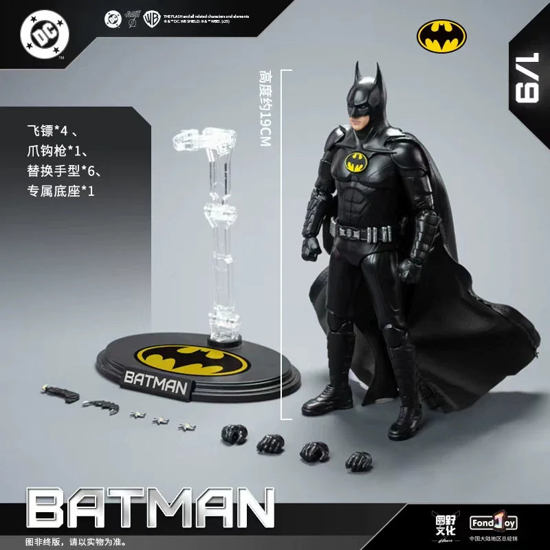 New FondJoy Keaton Batman Figure DC Justice League Figures Detective Comics 1/9 BATMAN KEATON PVC Joint Movable Model Kid Toy