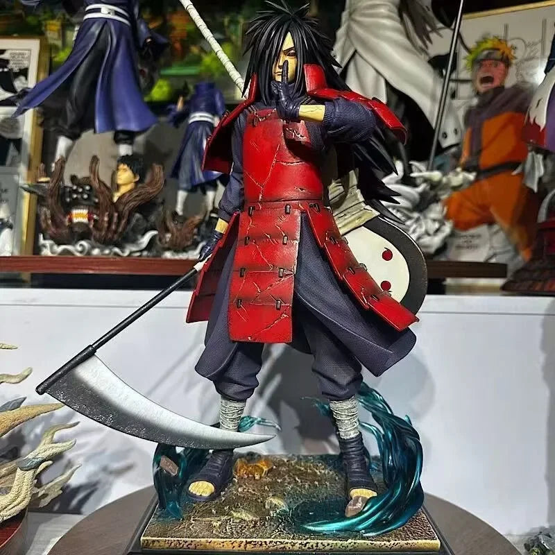 36cm Naruto Series Edo Tensei Madara Uchiha Figure with LED Light Reanimation Statue Model Anime Collectible Birthday Gifts Toys
