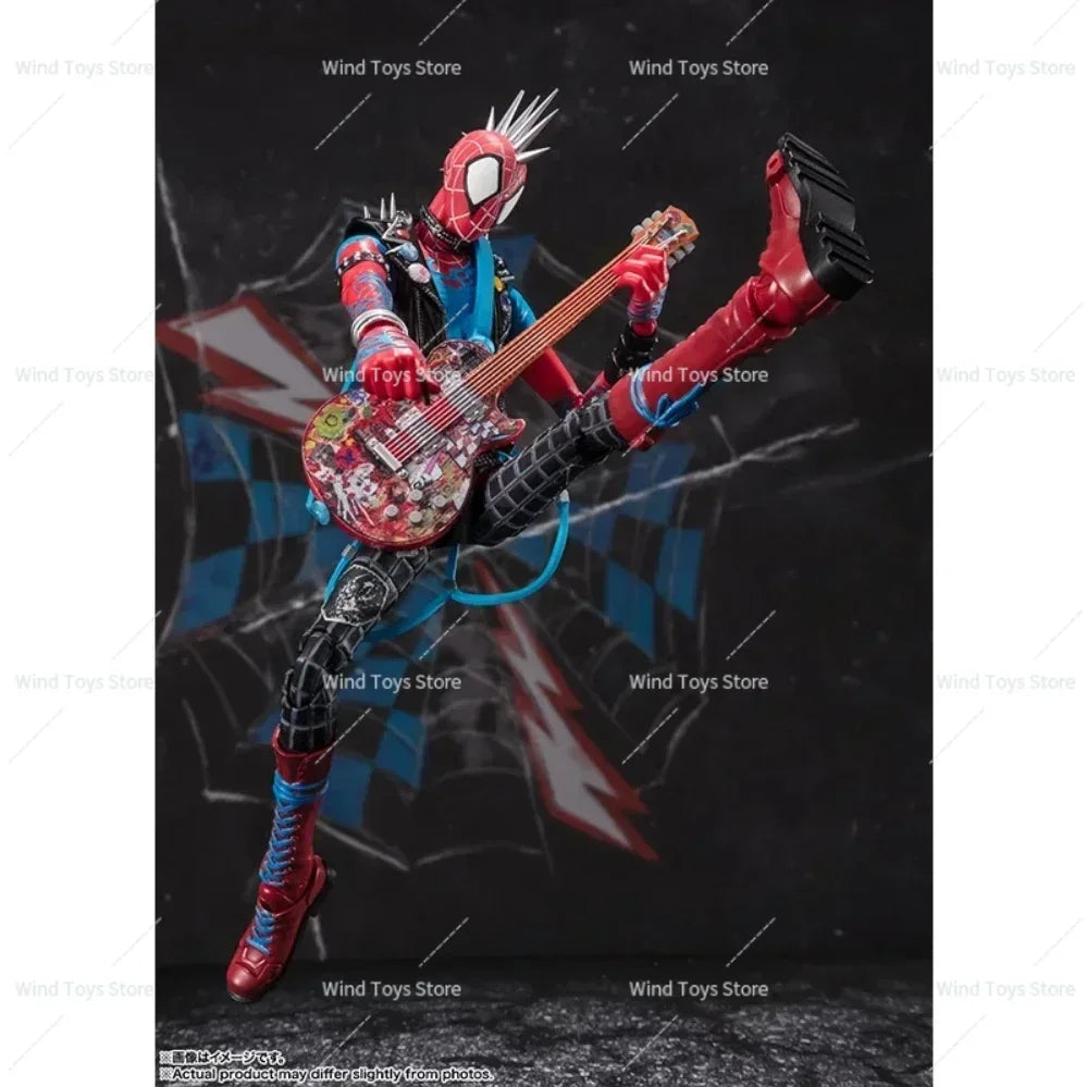 100% Original Bandai SH Figuarts Shf Spider Punk Man Action figure Across The Spider Verse Genuine In Stock Anime Figura Toys