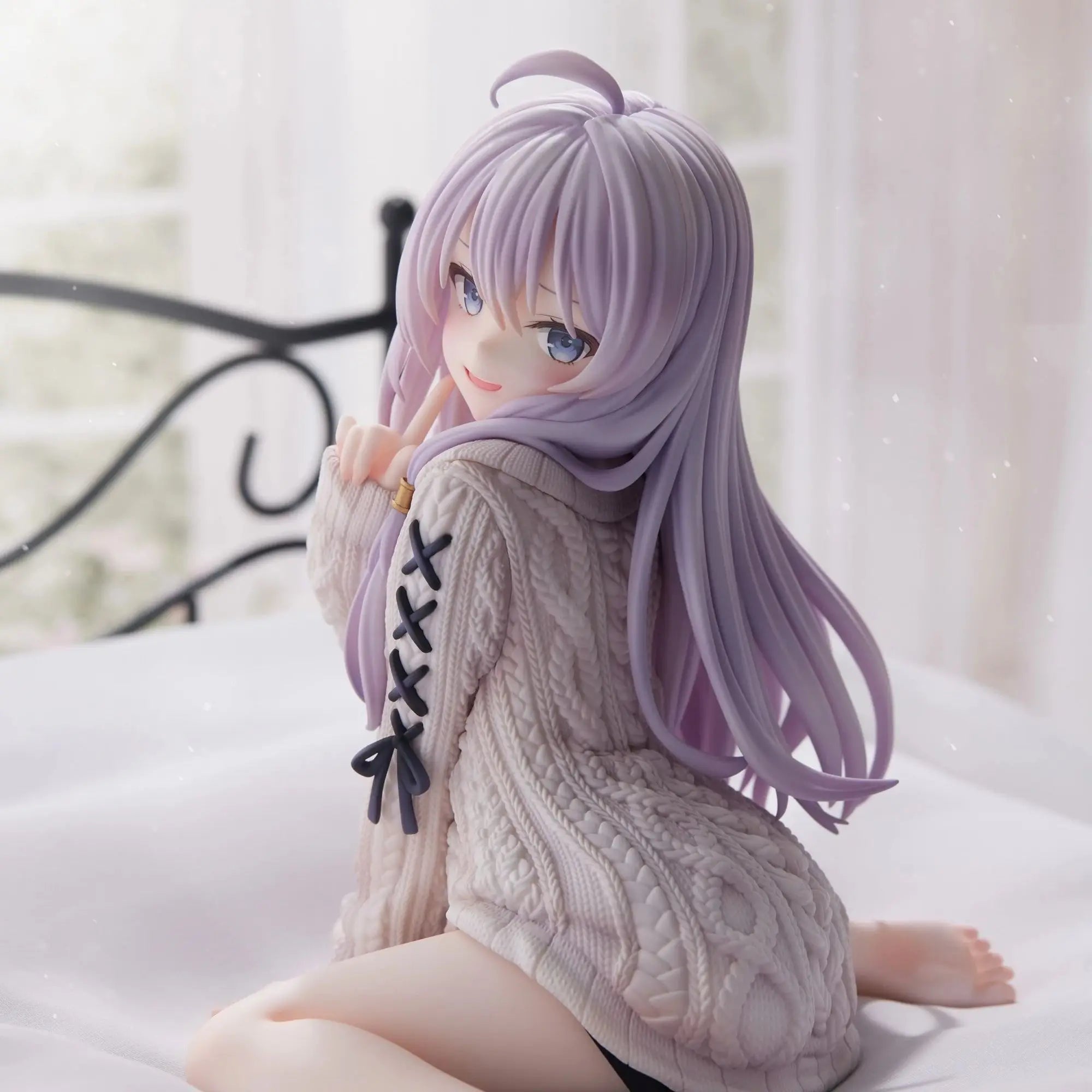 15cm The Journey of Elaina Anime Figure Knit Dress Witch Elaina Action Figure PVC Collection Model Doll Toys for Christmas Gifts