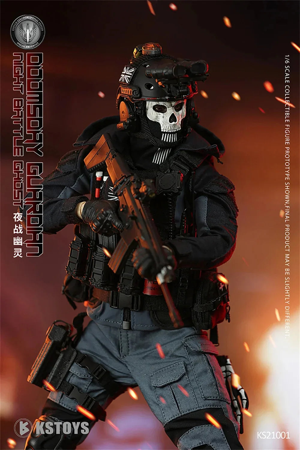 FLAGSET KSTOYS KS21001 1/6 Scale Night Battle Ghost Military Male Soldier with Weapons Full Set 12" Action Figure Model Toys