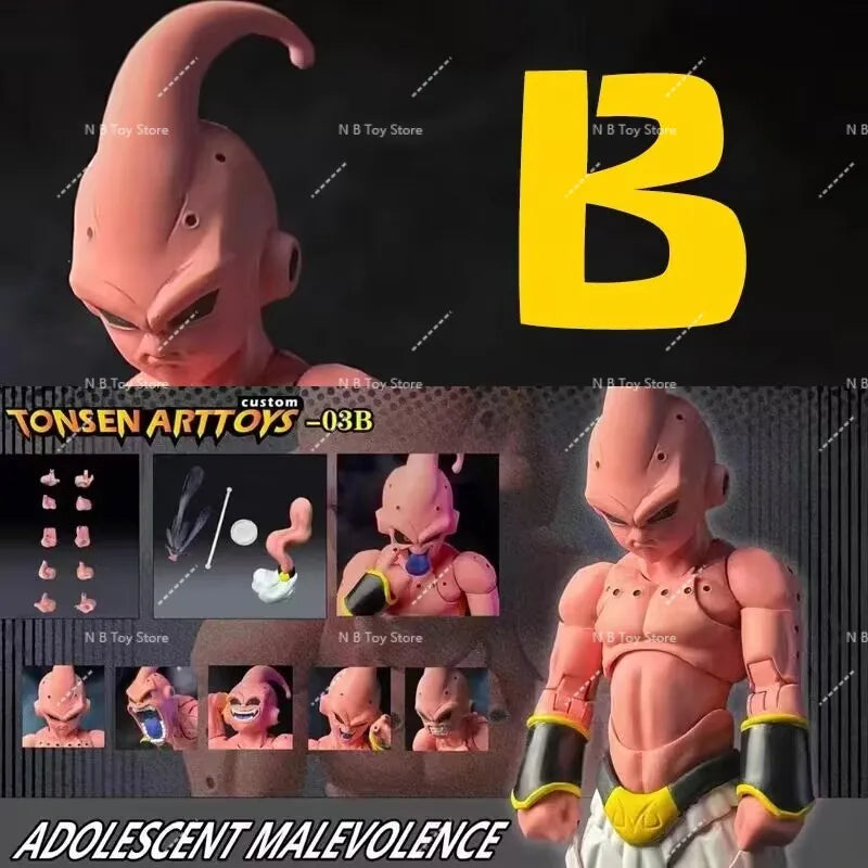 Dragon Ball Tonsenarttoys Shf Adolescent Malevolence Majin Buu Boo Kid Tonsen Arttoys Anime Action Figures Model Collector Toys