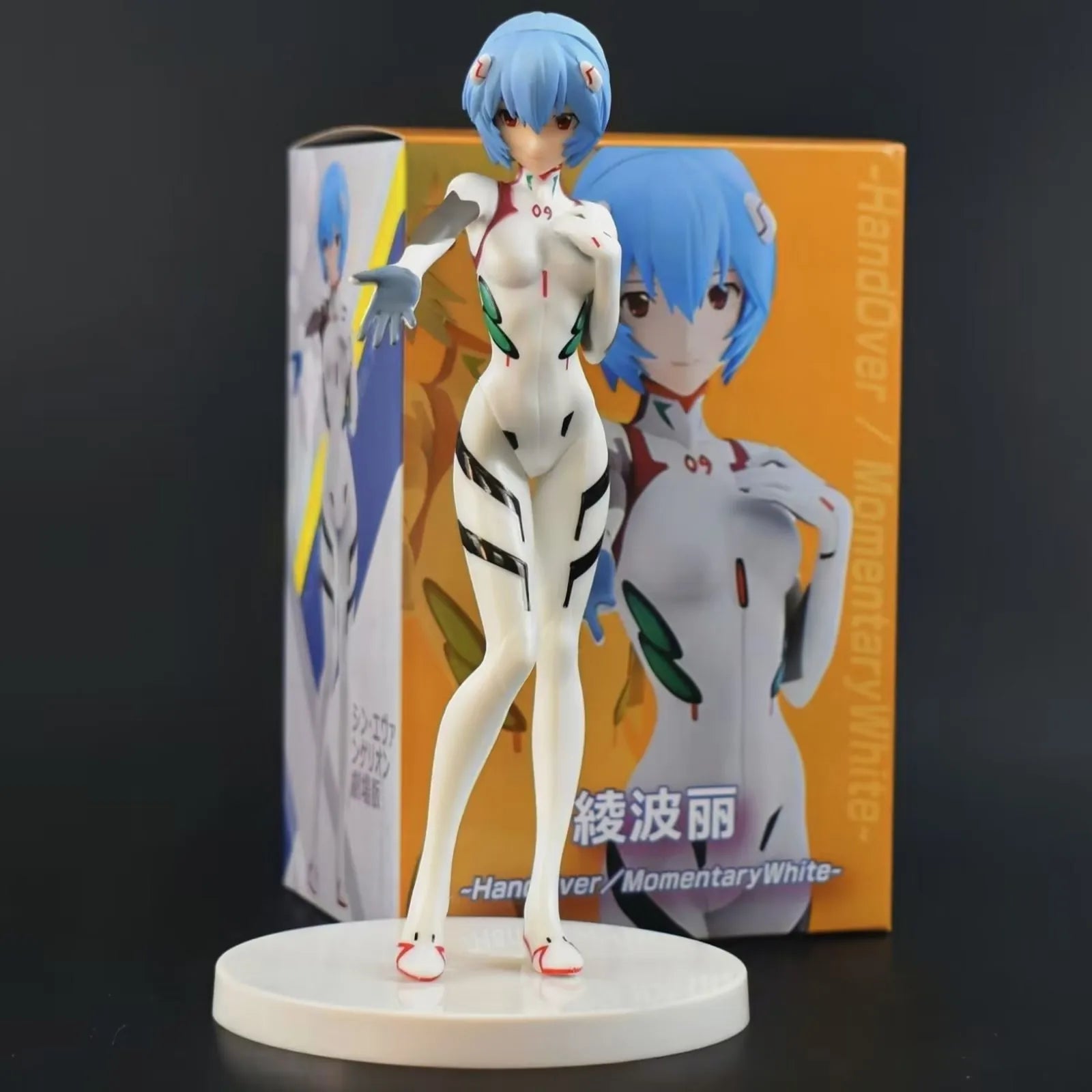 20CM Anime EVA Ayanami Rei Figure Short Hair Battle Suit Dress Up Model Toy Gift Collection Action Figure PVC Gift Boxed