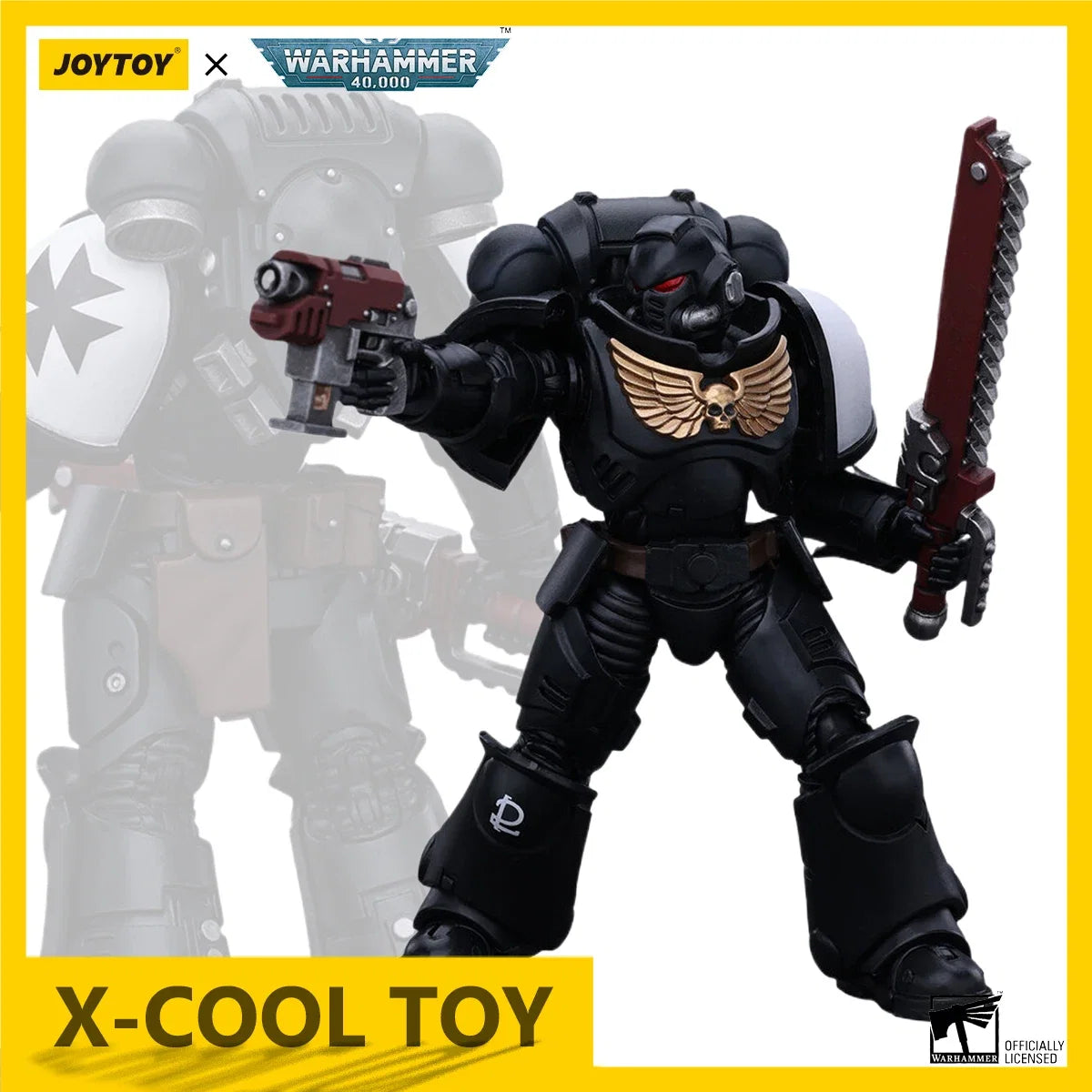JOYTOY Warhammer 40K Space Marines Figure Black Templars Outriders Brother Valtus Action Figure Joint Movable Figurine Model Toy