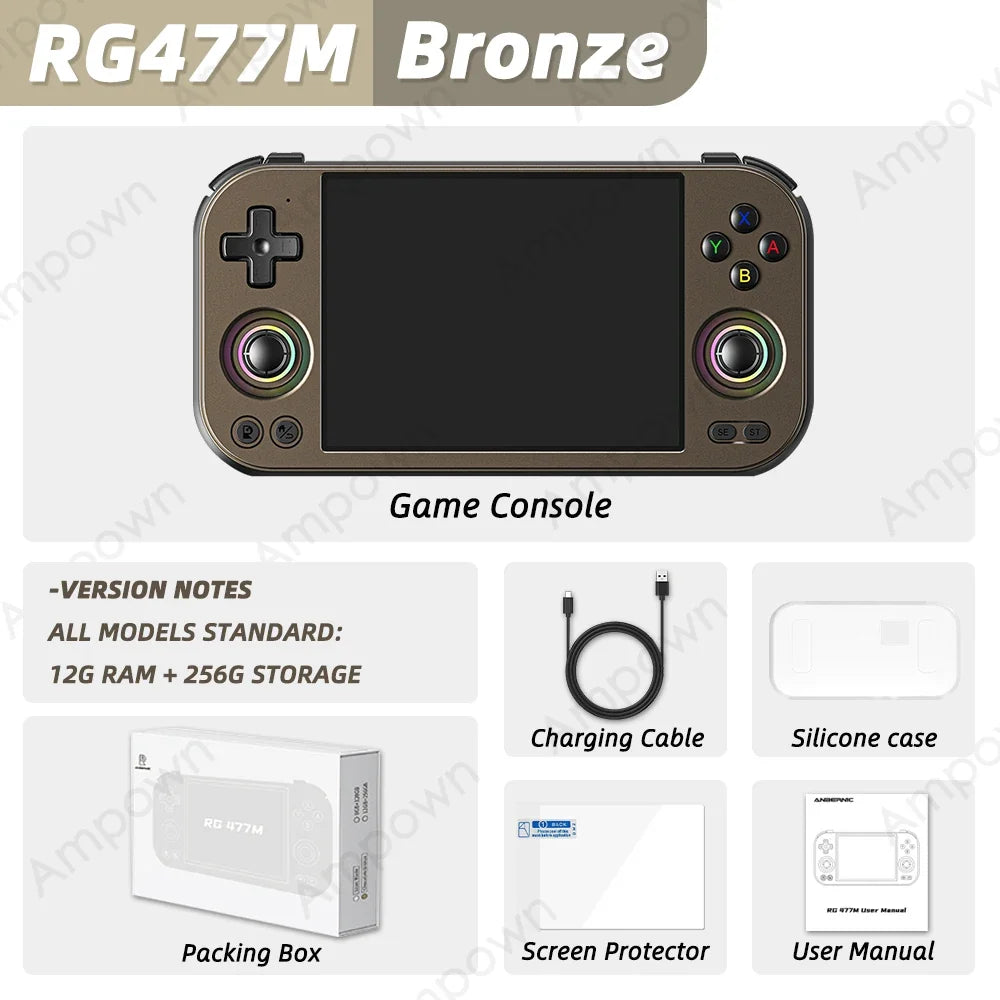 ANBERNIC RG477M Video Game Console 4.7'' LTPS in-cell Touchscreen 120Hz Android14 Dimensity 4nm Processor 27W Fast Charging 477M
