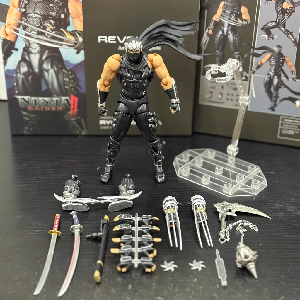 Kaiyodo Revoltech 1/12 Amazing Yamaguchi Ryu Hayabusa Ninja Gaiden Anime Action Figure Collection Ko Model Toys Doll Ornament