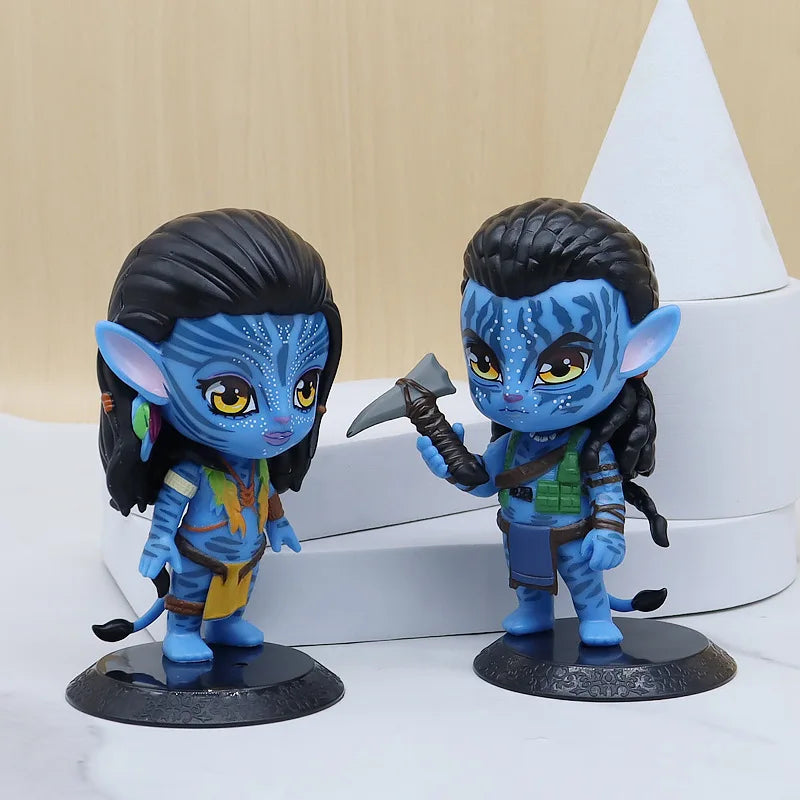 Q version of Avatar Water Way Figure Animation Solid PVC Model Car Center Console Ornament Cake Baking Decoration