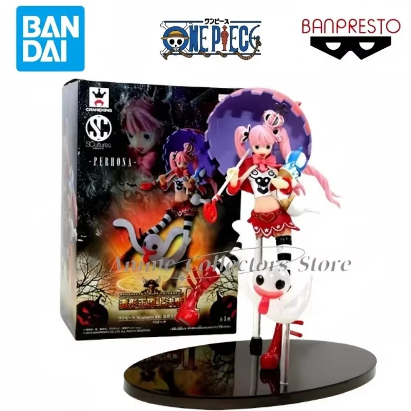 Brandneue Original Bandai One Piece Anime-Actionfiguren für Kinder Banpresto Sammelmodell Desktop-Ornamente Perona Spielzeug Geschenk