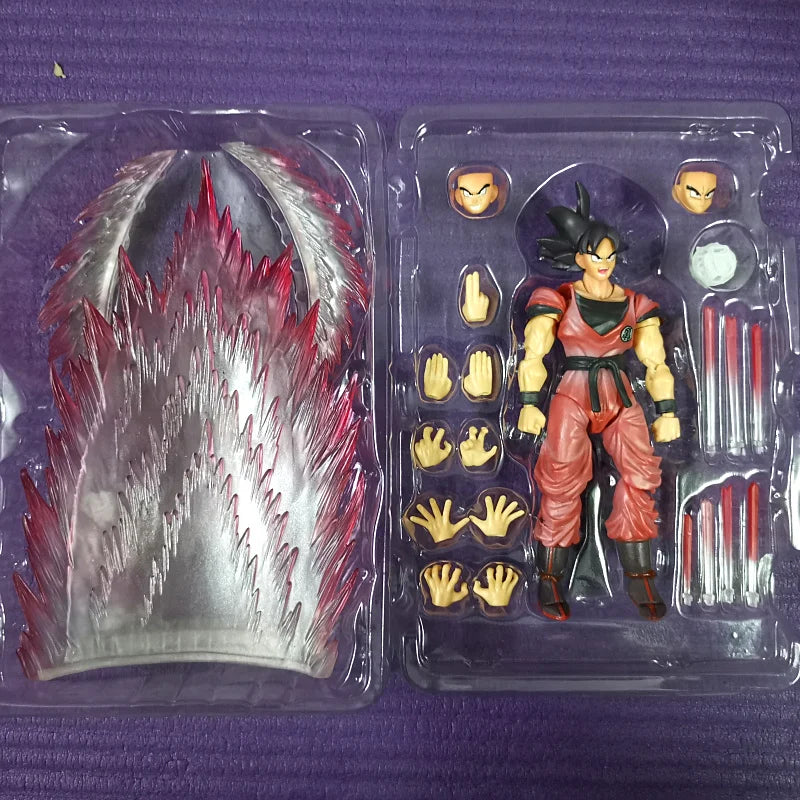16cm Anime Dragon Ballz Shf Hyper Articulated Action Figure Set Saiyan Black Hair Second Generation Son Guku Model Kids Toy Gift