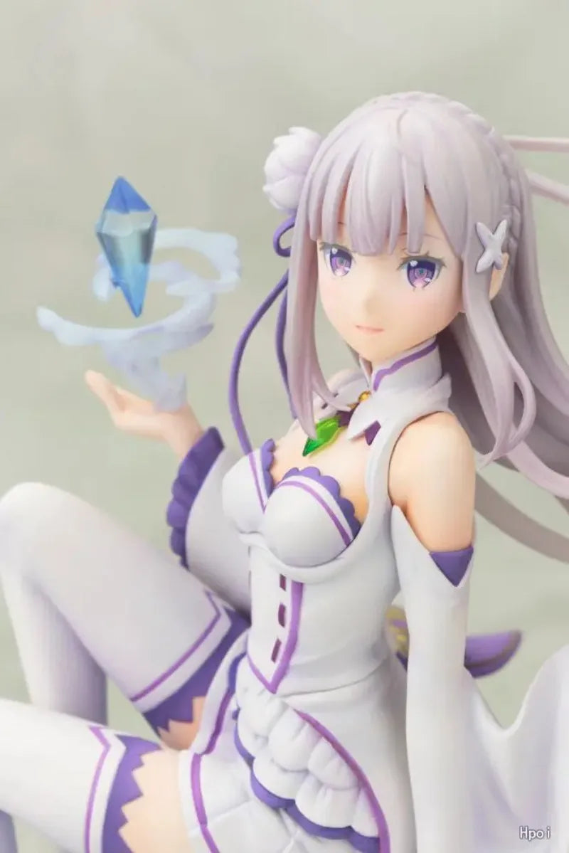 KOTOBUKIYA Original:Re:Zero kara Emilia Crystal style 17cm PVC Action Figure Anime Figure Model Toys Figure Collection Doll Gift