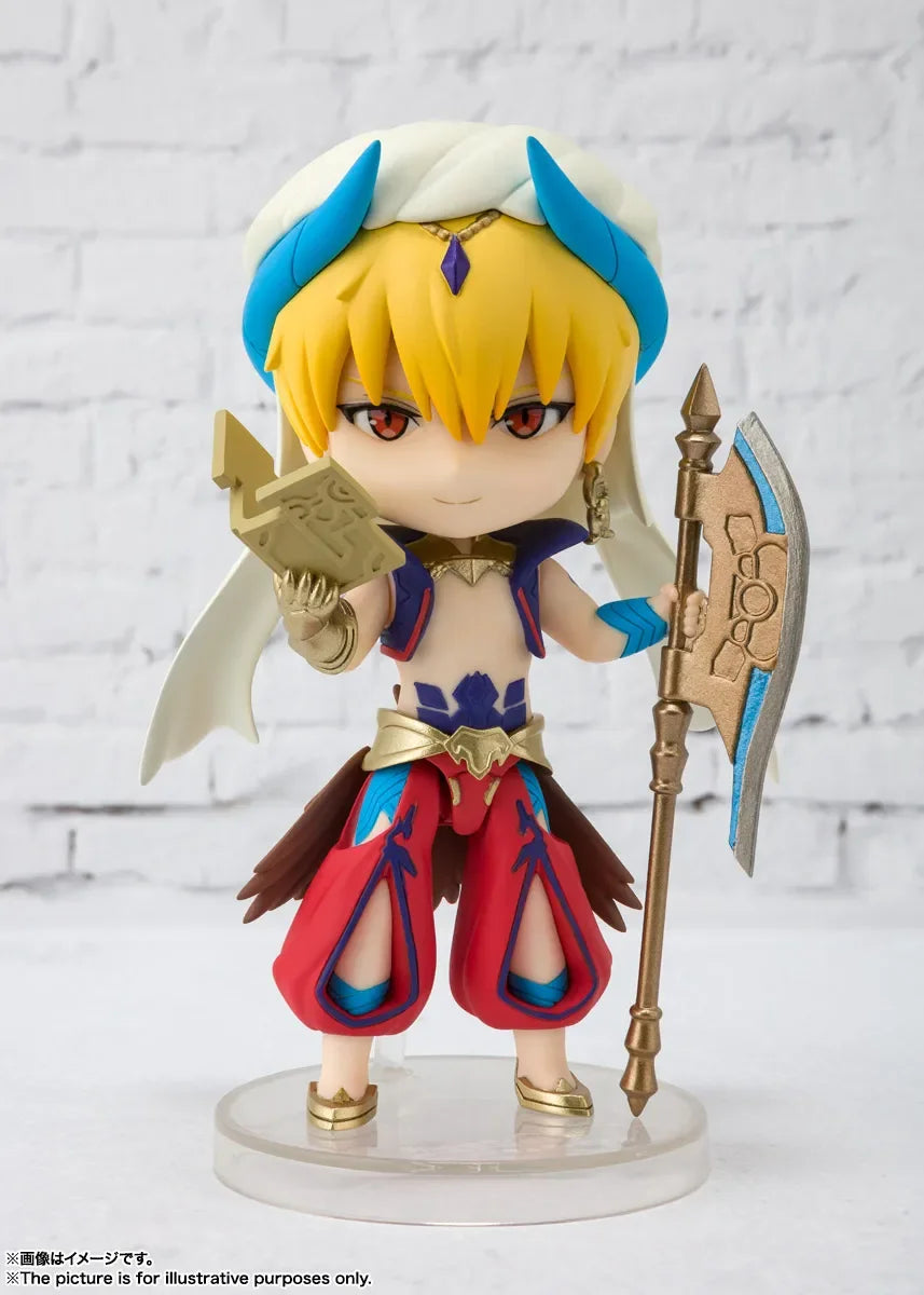 Bandai Fate FGO Action Figures Model Caster Gilgamesh Q-version Active Joint Figures Figuarts Mini Series Doll Toys Original