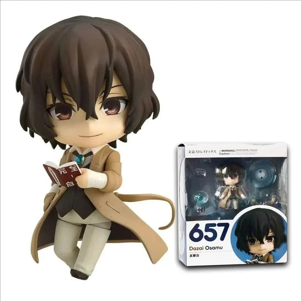 10CM Bungo Stray 1191 Ryunosuke Akutagawa 676 Nakahara Chuya 657 Dazai Osamu PVC Action Figure Toy Anime Q Figurine Model Doll