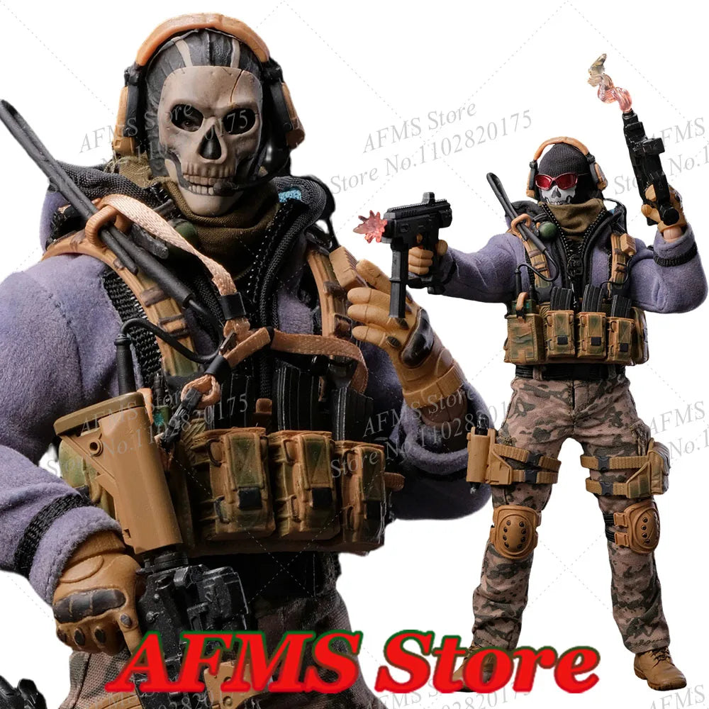 CY7 TOYS 1/12 Maßstab Sammlerfigur Ghost Mini Militär Kriegs Sammlung Puppen Komplettset 6-Zoll Männlicher Soldat Actionfigur Modell