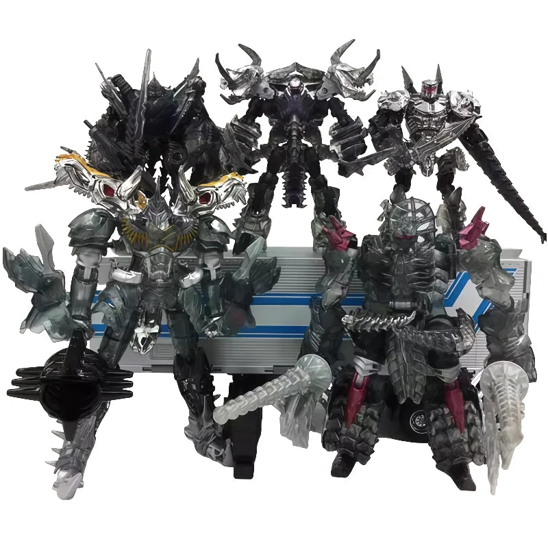 In Stock Transformers Toy Robots 2014 Movie 4 Platinum Limited Edition Mechanical Dinosaur Metal Transparent Color 5-person Set
