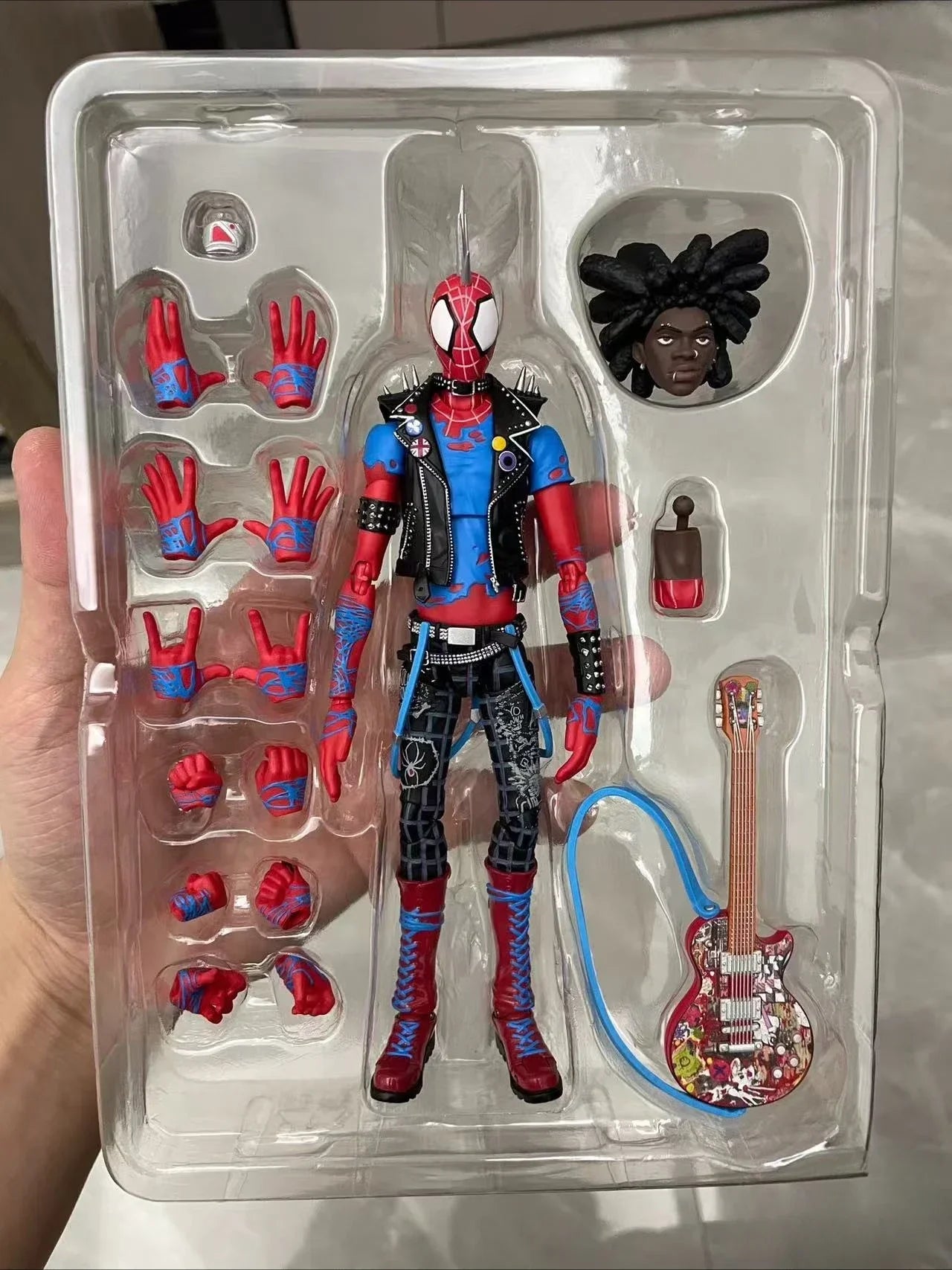 Original Bandai Anime Action Figure Spider Man Punk ACROSS THE SPIDER-VERSE SHFiguarts Finished Model Kit Toy Gift for Kids