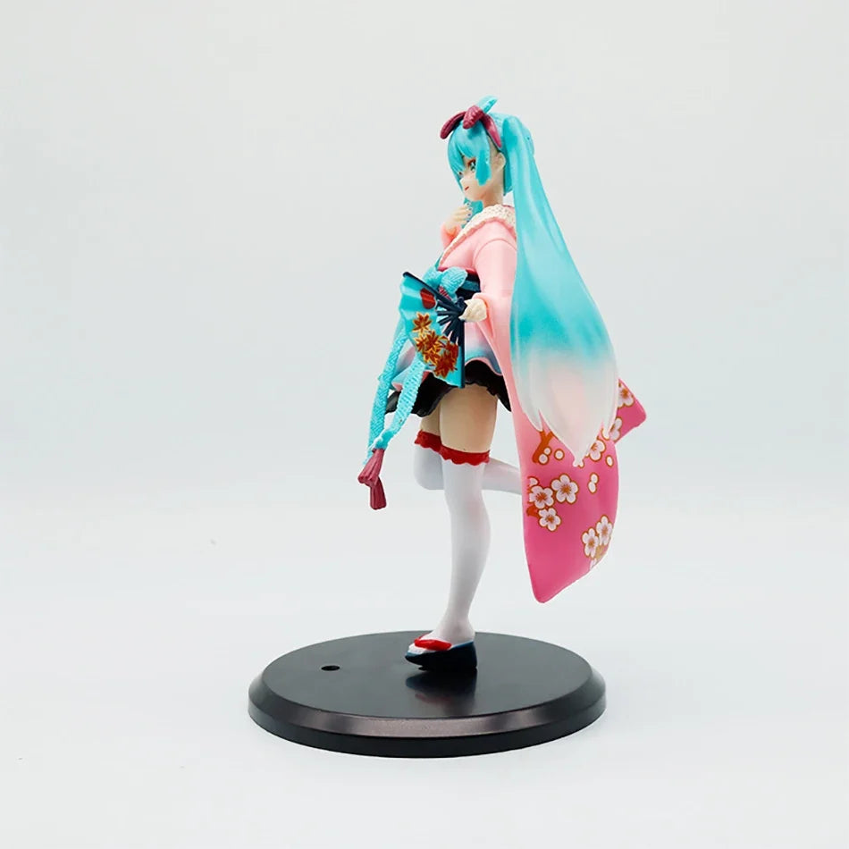 20cm Hatsune Miku Anime Action Figural New Tokyo Kimono PVC Decor Anime Action Figure Model Toy Doll Collectibles Christmas Gift