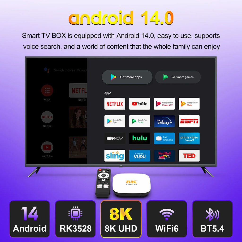 Android 14 TV BOX H96 Max M2 Plus Smart TV Box Support 2.4G/5G WiFi6 Support 8K HDR Video Android TV Set Top Box