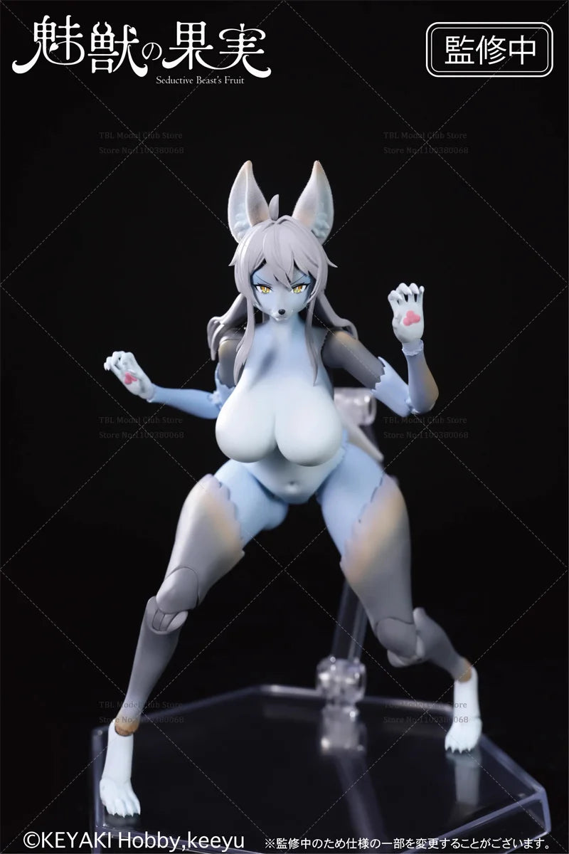 In Stock KEYAKI Hobby 1/12 Scale Cute White Wolf Orc Furry Tail 6-inch Full Set Action Figure Female Soldier Collections Toys
