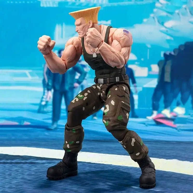 100% Original Bandai Shf Sh Figuarts Street Fighter Costume 2 Guile Action Figure Anime Model Toy Figura Pvc Collection Gift
